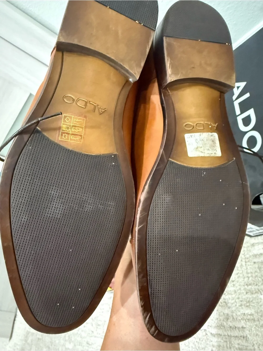 Aldo Men’s Brown Leather Cap-Toe Oxfords Sz 8 /41